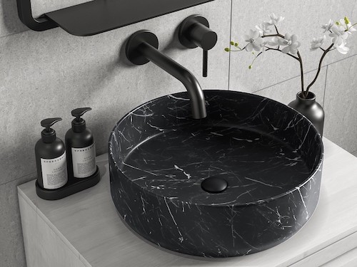 Мраморная раковина Black Marquina